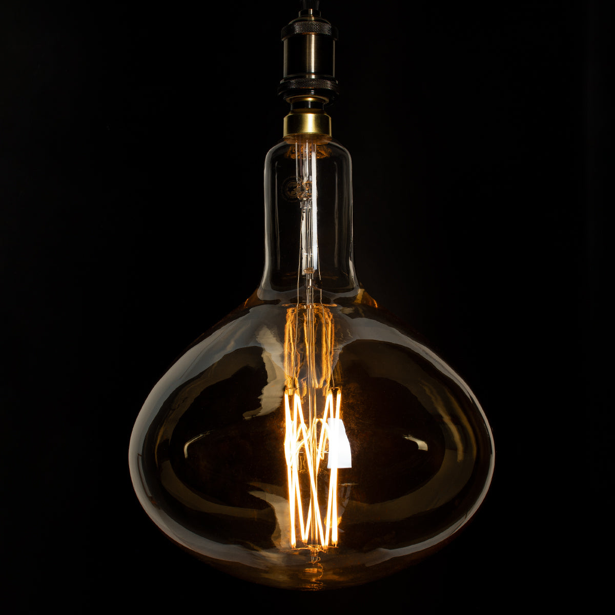 GloboStar® 99027 Λάμπα LED Zig Long Filament E27 R280 BUTTERNUT Γλόμπος 6W 420lm 360° AC 220-240V IP20 Φ28 x Υ41cm Ultra Θερμό Λευκό 2200K με Μελί Γυαλί - Dimmable - 3 Years Warranty - ledmania.gr