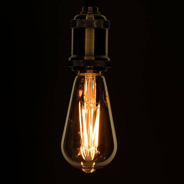 GloboStar® 99046 Λάμπα E27 ST64 Αχλάδι LED LONG FILAMENT 8W 840 lm 320° AC 85-265V Edison Retro με Μελί Γυαλί Ultra Θερμό Λευκό 2200 K Dimmable - ledmania.gr