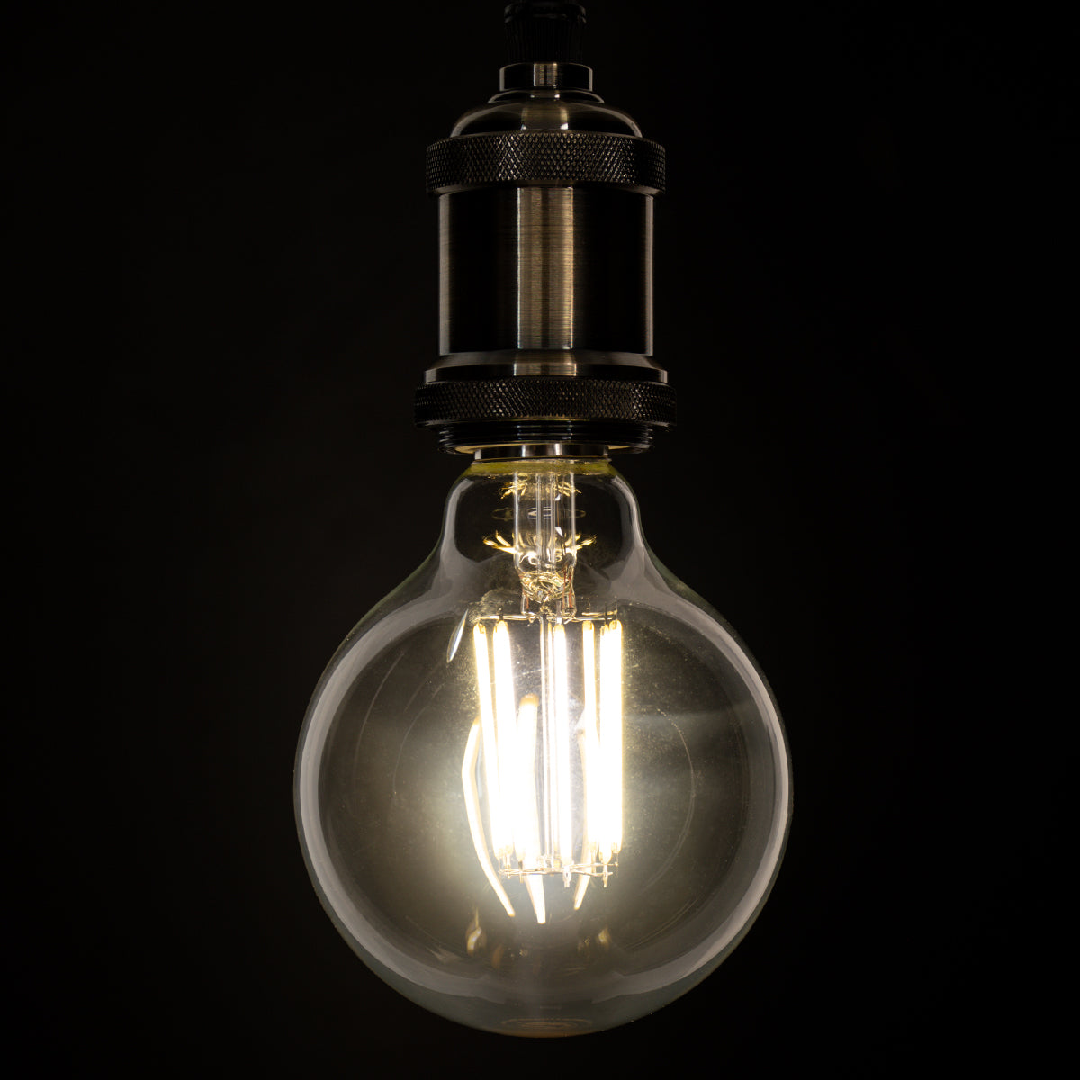 GloboStar® 99054 Λάμπα LED Long Filament E27 G95 Γλόμπος 12W 1320lm 360° AC 220-240V IP20 Φ9.5 x Υ13.5cm Φυσικό Λευκό 4000K με Διάφανο Γυαλί - Dimmable - 3 Years Warranty - ledmania.gr