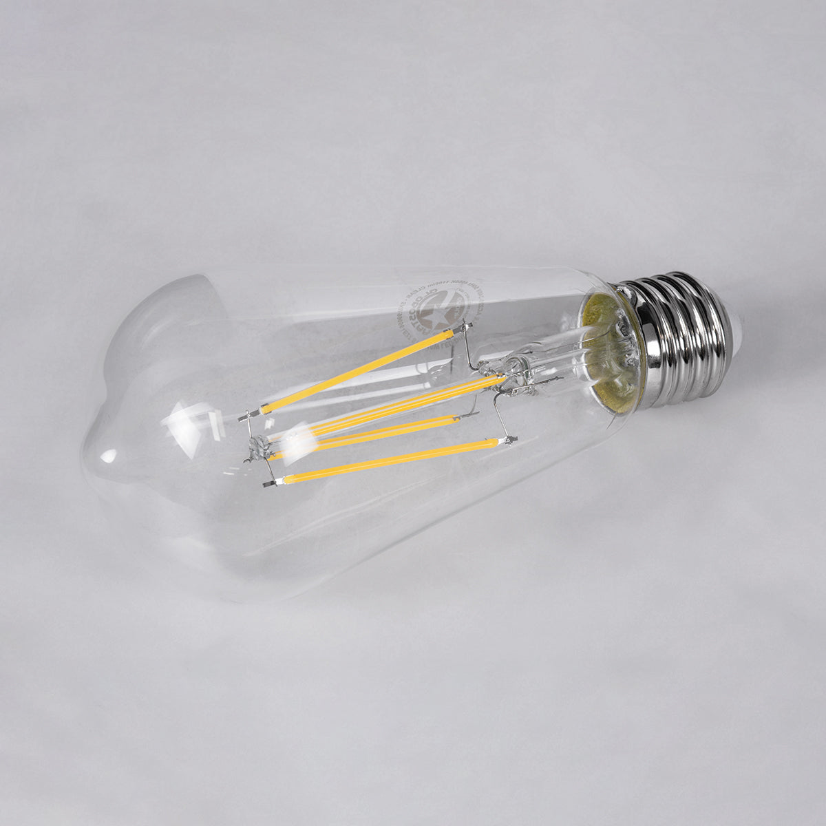 GloboStar® 99056 Λάμπα LED Long Filament E27 ST64 Αχλάδι 10W 1100lm 360° AC 220-240V IP20 Φ6.4 x Υ14cm Φυσικό Λευκό 4000K με Διάφανο Γυαλί - Dimmable - 3 Years Warranty - ledmania.gr