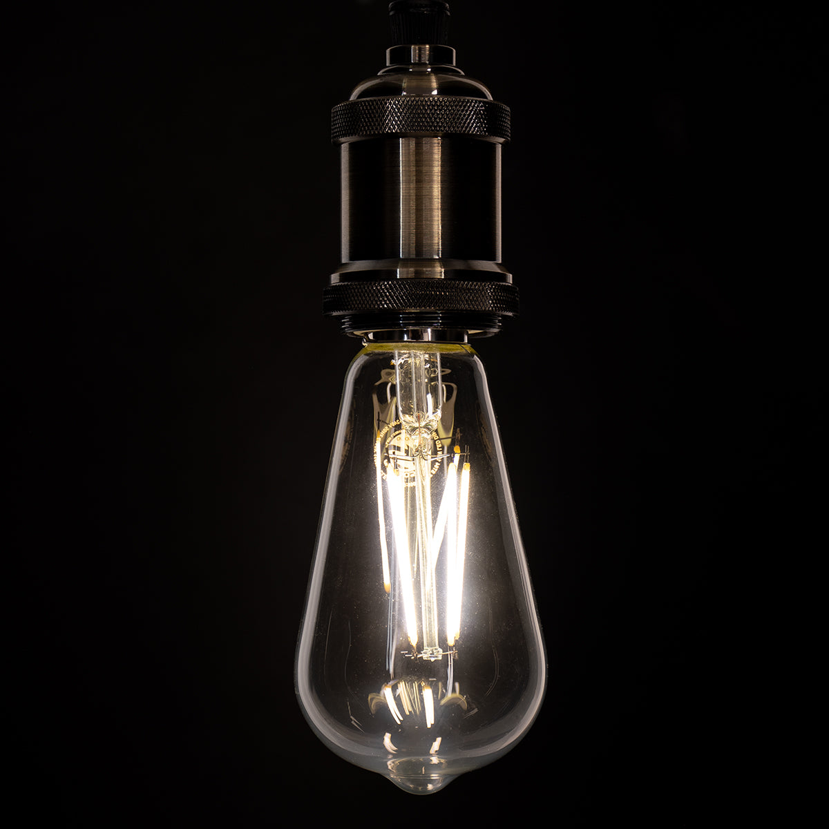 GloboStar® 99056 Λάμπα LED Long Filament E27 ST64 Αχλάδι 10W 1100lm 360° AC 220-240V IP20 Φ6.4 x Υ14cm Φυσικό Λευκό 4000K με Διάφανο Γυαλί - Dimmable - 3 Years Warranty - ledmania.gr