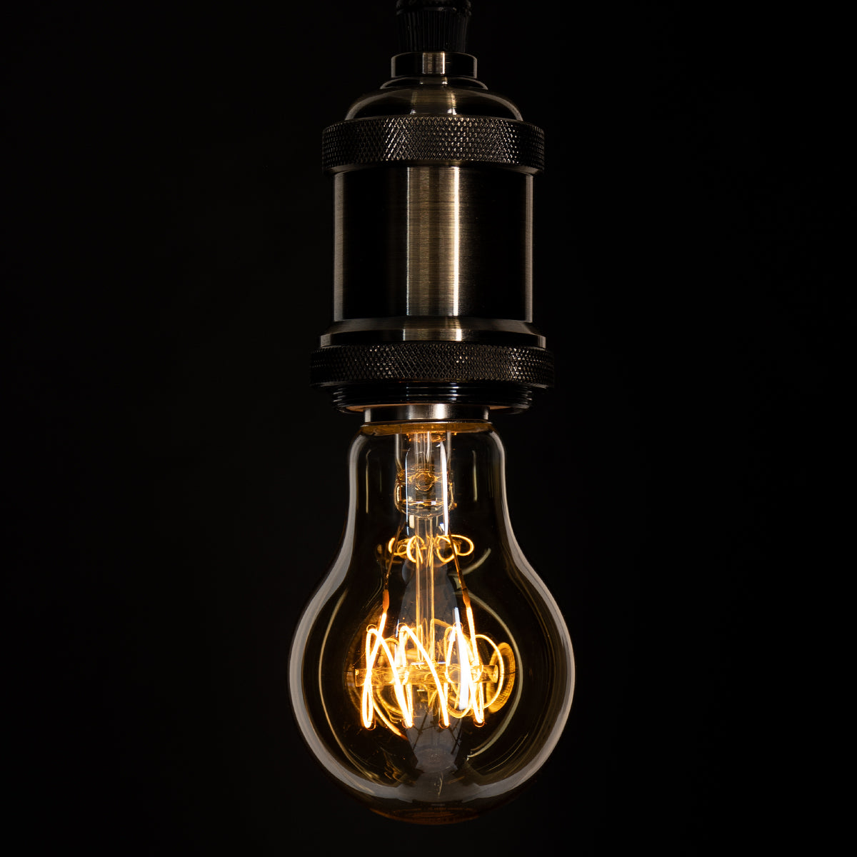 GloboStar® 99059 Λάμπα LED Ultra Thin Soft S Spiral Filament E27 A60 Γλόμπος 4W 280lm 360° AC 220-240V IP20 Φ6 x Υ10.5cm Ultra Θερμό Λευκό 2200K με Μελί Γυαλί - Dimmable - 3 Years Warranty - ledmania.gr