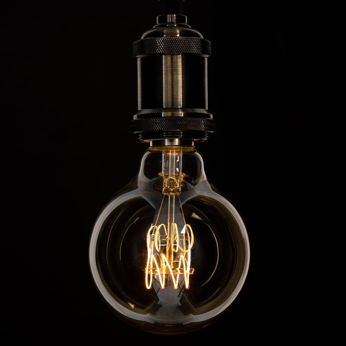 GloboStar® 99060 Λάμπα LED Ultra Thin Soft S Spiral Filament E27 G95 Γλόμπος 4W 280lm 360° AC 220-240V IP20 Φ9.5 x Υ13.5cm Ultra Θερμό Λευκό 2200K με Μελί Γυαλί - Dimmable - 3 Years Warranty - ledmania.gr