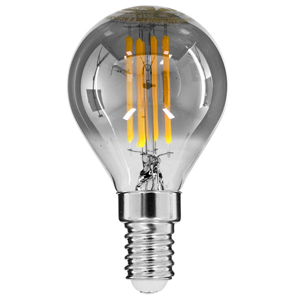 GloboStar® 99063 Λάμπα E14 G45 Γλομπάκι LED FILAMENT 4W 400 lm 320° AC 85-265V Edison Retro με Φιμέ Γυαλί Θερμό Λευκό 2700 K Dimmable - ledmania.gr