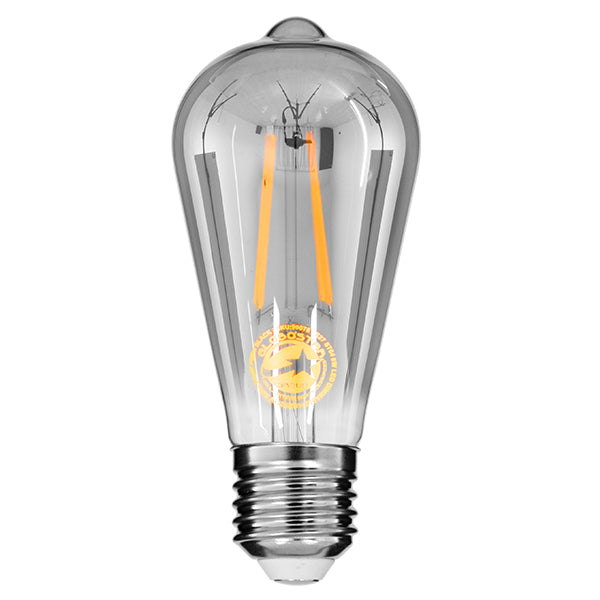 GloboStar® 99076 Λάμπα E27 ST64 Αχλάδι LED LONG FILAMENT 8W 800 lm 320° AC 85-265V Edison Retro με Φιμέ Γυαλί Θερμό Λευκό 2700 K Dimmable - ledmania.gr