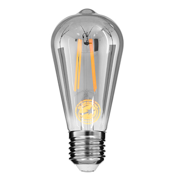 GloboStar® 99077 Λάμπα E27 ST64 Αχλάδι LED LONG FILAMENT 10W 1000 lm 320° AC 85-265V Edison Retro με Φιμέ Γυαλί Θερμό Λευκό 2700 K Dimmable - ledmania.gr