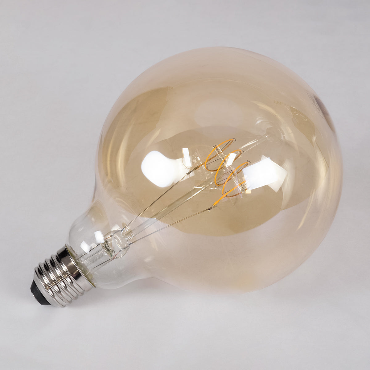 GloboStar® 99081 Λάμπα LED Ultra Thin Soft S Spiral Filament E27 G125 Γλόμπος 4W 280lm 360° AC 220-240V IP20 Φ12.5 x Υ18cm Ultra Θερμό Λευκό 2200K με Μελί Γυαλί - Dimmable - 3 Years Warranty - ledmania.gr