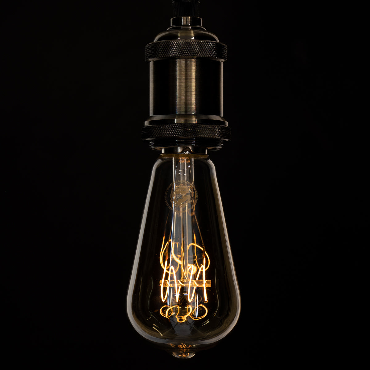 GloboStar® 99082 Λάμπα LED Ultra Thin Soft S Spiral Filament E27 ST64 Αχλάδι 4W 280lm 360° AC 220-240V IP20 Φ6.4 x Υ14cm Ultra Θερμό Λευκό 2200K με Μελί Γυαλί - Dimmable - 3 Years Warranty - ledmania.gr