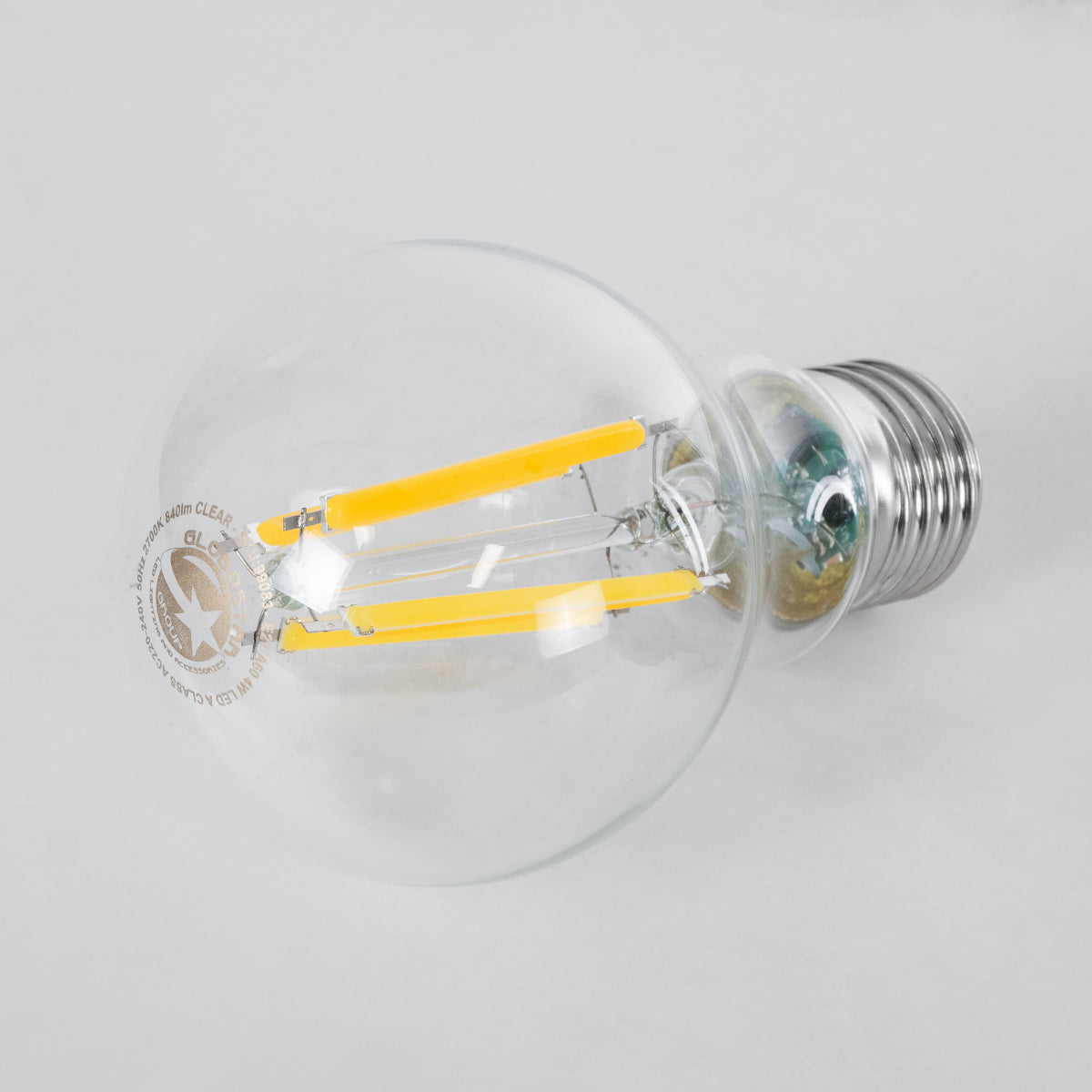 GloboStar® 99083 Λάμπα LED Long Filament E27 A60 Γλόμπος 4W 840lm 360° AC 220-240V IP20 Φ6 x Υ11cm Θερμό Λευκό 2700K με Διάφανο Γυαλί - Pro Series 210lm/W - A Ενεργειακή Κλάση - 3 Χρόνια Εγγύηση - ledmania.gr