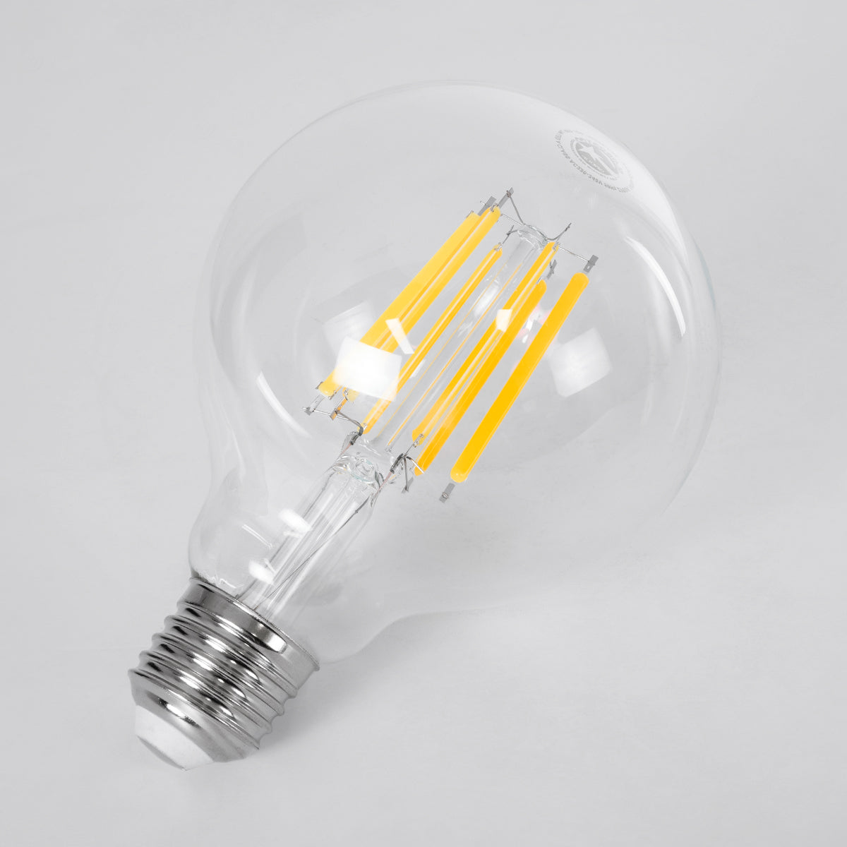 GloboStar® 99088 Λάμπα LED Long Filament E27 G95 Γλόμπος 7W 1470lm 360° AC 220-240V IP20 Φ9.5 x Υ13.8cm Θερμό Λευκό 2700K με Διάφανο Γυαλί - Pro Series 210lm/W - A Ενεργειακή Κλάση - 3 Χρόνια Εγγύηση - ledmania.gr