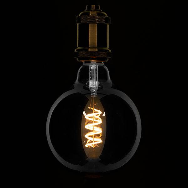 GloboStar® 99139 Λάμπα E27 G125 Γλόμπος LED SOFT SPIRAL FILAMENT 6W 470 lm 320° AC 85-265V Edison Retro με Φιμέ Γυαλί Θερμό Λευκό 2700 K Dimmable - ledmania.gr