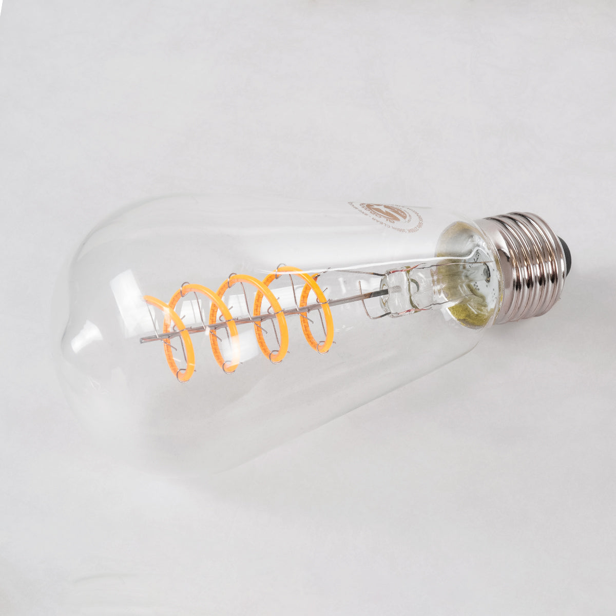 GloboStar® 99143 Λάμπα LED Soft S Spiral Filament E27 ST64 Αχλάδι 4W 300lm 360° AC 220-240V IP20 Φ6.4 x Υ14cm Θερμό Λευκό 2700K με Διάφανο Γυαλί - Dimmable - 3 Years Warranty - ledmania.gr