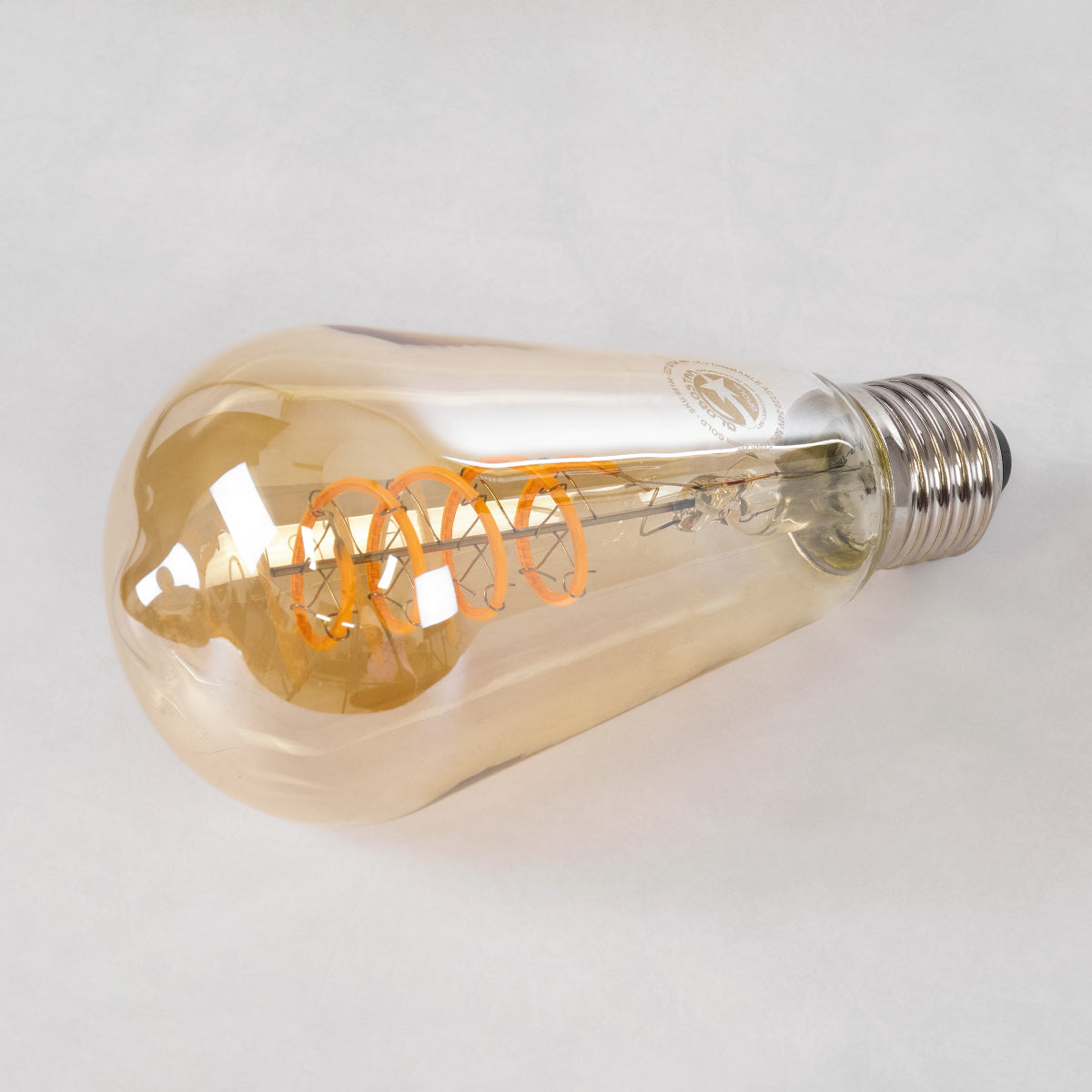GloboStar® 99144 Λάμπα LED Soft S Spiral Filament E27 ST64 Αχλάδι 4W 280lm 360° AC 220-240V IP20 Φ6.4 x Υ14cm Ultra Θερμό Λευκό 2200K με Μελί Γυαλί - Dimmable - 3 Years Warranty - ledmania.gr