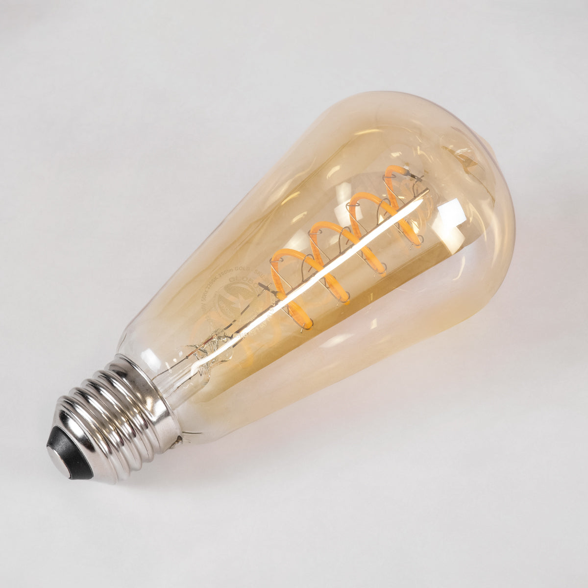 GloboStar® 99144 Λάμπα LED Soft S Spiral Filament E27 ST64 Αχλάδι 4W 280lm 360° AC 220-240V IP20 Φ6.4 x Υ14cm Ultra Θερμό Λευκό 2200K με Μελί Γυαλί - Dimmable - 3 Years Warranty - ledmania.gr