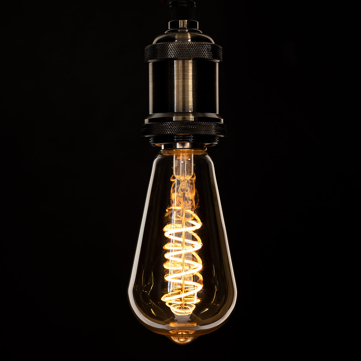 GloboStar® 99144 Λάμπα LED Soft S Spiral Filament E27 ST64 Αχλάδι 4W 280lm 360° AC 220-240V IP20 Φ6.4 x Υ14cm Ultra Θερμό Λευκό 2200K με Μελί Γυαλί - Dimmable - 3 Years Warranty - ledmania.gr