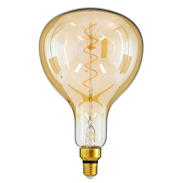 GloboStar® 99171 Λάμπα E27 ER180 Papayas LED SOFT SPIRAL FILAMENT 10W 860 lm 320° AC 85-265V Edison Retro με Μελί Γυαλί Ultra Θερμό Λευκό 2200 K Dimmable - ledmania.gr