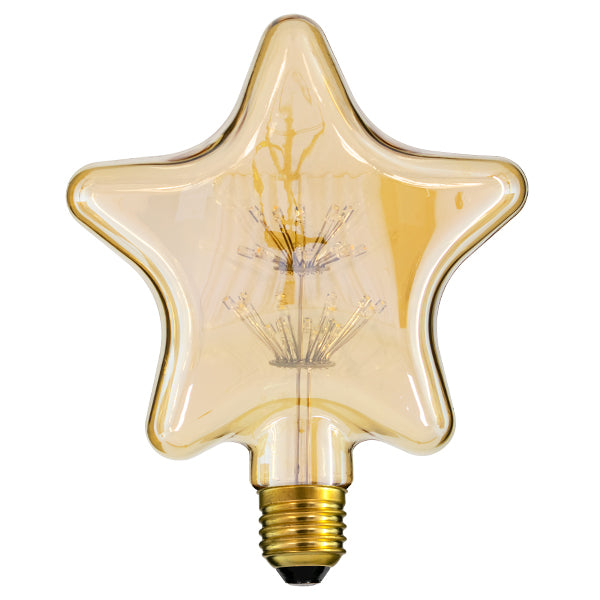 GloboStar® 99207 Λάμπα E27 S125 MTX Star DIODE HP LED String 3W 300 lm 320° AC 85-265V Edison Retro με Μελί Γυαλί Ultra Θερμό Λευκό 2200 K - ledmania.gr