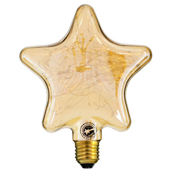 GloboStar® 99225 Λάμπα E27 DSC125 Deco Star SMD LED Copper String 2W 150 lm 320° AC 85-265V Edison Retro με Μελί Γυαλί Ultra Θερμό Λευκό 2200 K - ledmania.gr