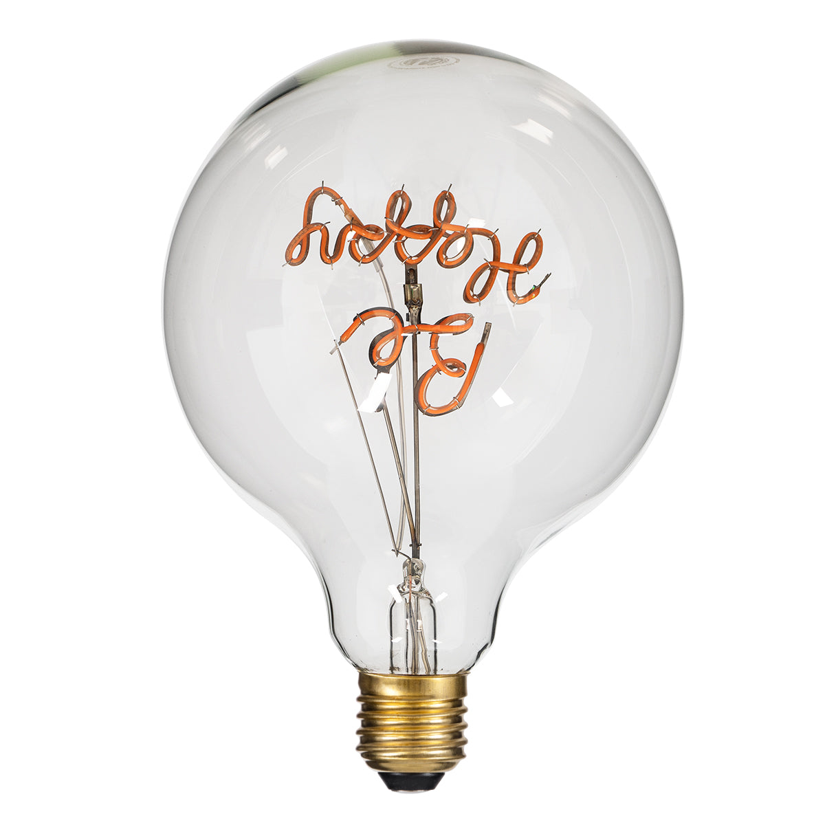 GloboStar® 99259 Λάμπα LED Ultra Thin Soft S Spiral Letter Filament E27 G125 BE HAPPY Γλόμπος 4W 340lm 360° AC 220-240V IP20 Φ12.5 x Υ18cm Ροζ με Διάφανο Γυαλί - Dimmable - 3 Years Warranty - ledmania.gr