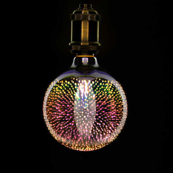 GloboStar® 99271 Λάμπα E27 G125 LED FILAMENT 5W 300 lm 320° AC 85-265V Edison Retro με 3D Εφέ - Galaxy Extreme Glass 2700 K - 3D - ledmania.gr