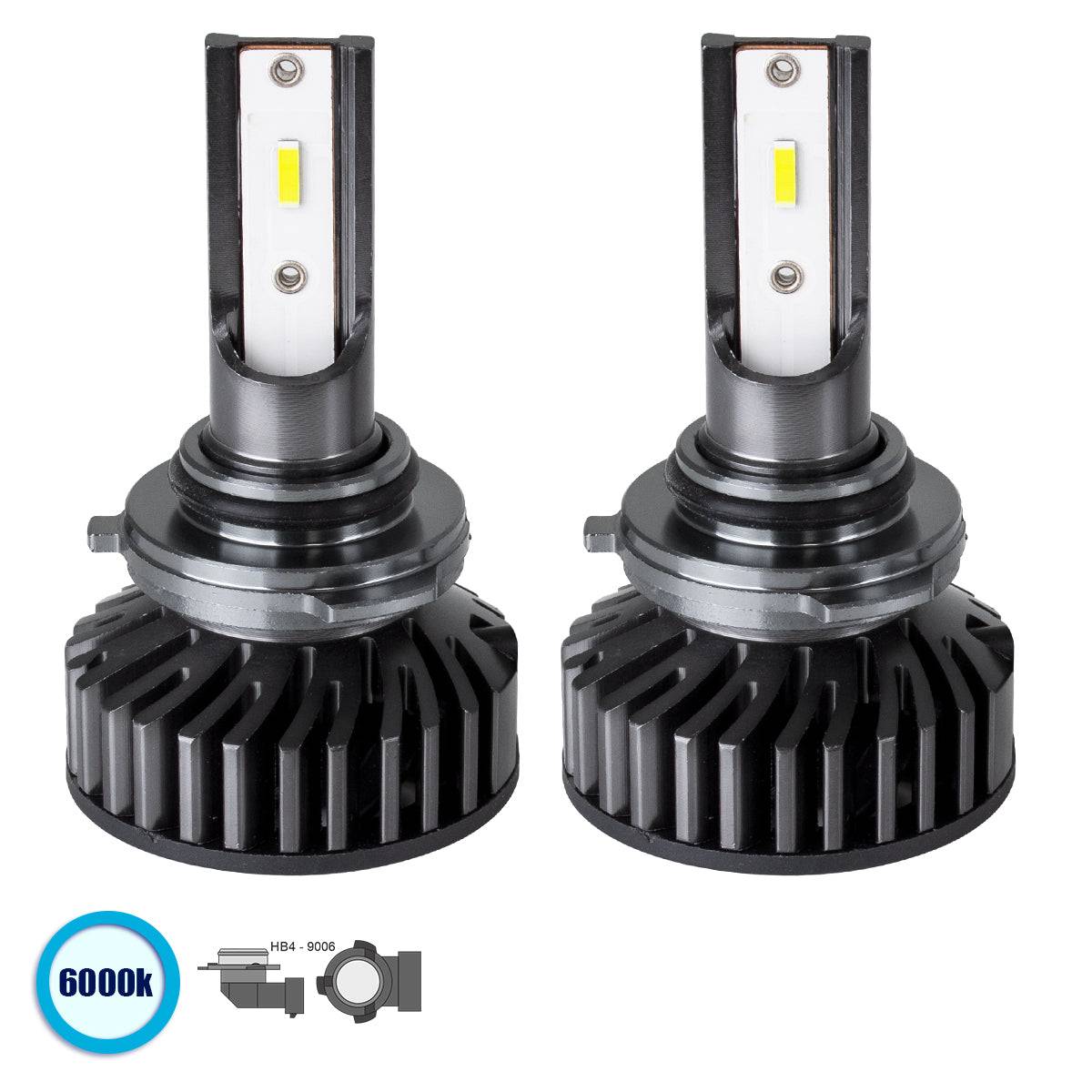 GloboStar® 82030 HB4 9006 F2 Line KIT Βασικού Φωτισμού Αυτοκινήτου & Φορτηγού 3rd Generation Can-Bus Series LED CREE CXB COB 100W 14000lm DC 9-32V Αδιάβροχο IP66 Ψυχρό Λευκό 6000K - ledmania.gr