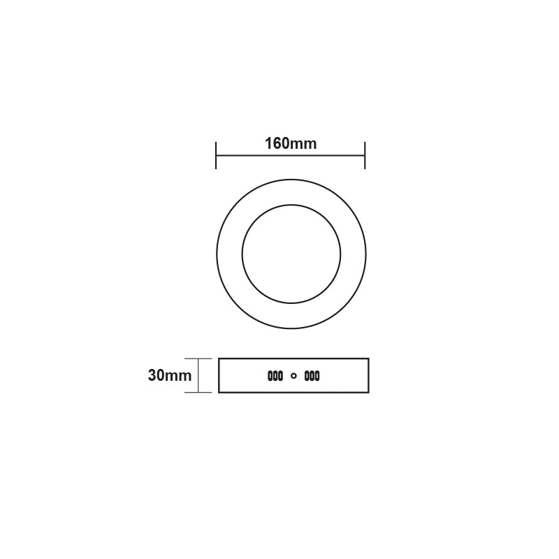 LED SLIM PANEL WHITE ROUND CEIL.12W 4000K 1100Lm Φ160 230V AC Ra80 - ledmania.gr