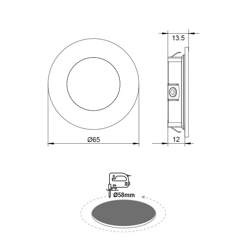 RECESSED NICKEL MATT ROUND LED SPOT 2W 4000K 160Lm 230V AC 100° Ra80 - ledmania.gr