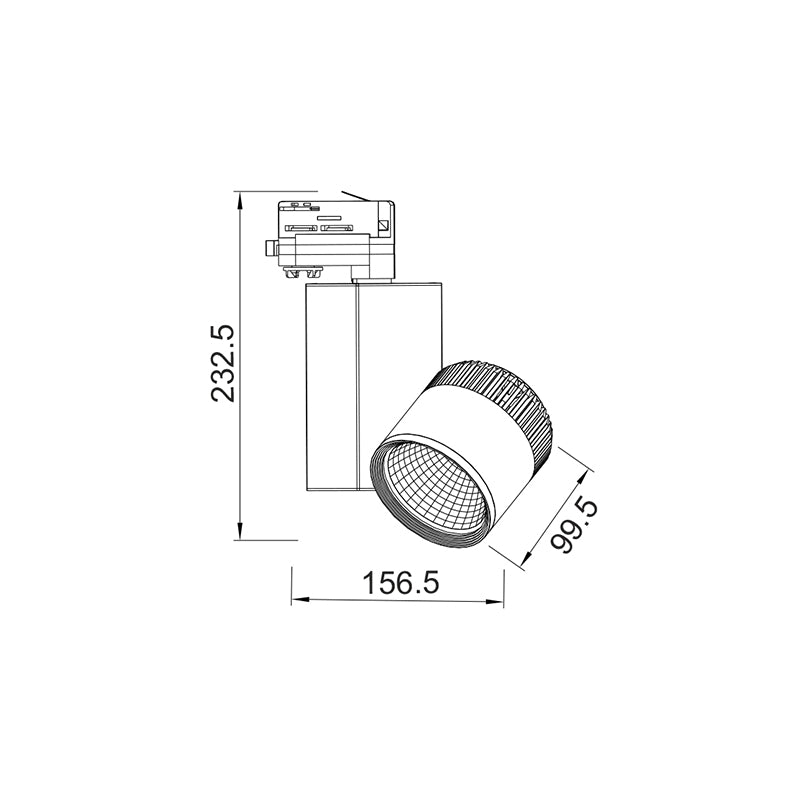 GREY LED TRACK LIGHT 45W 3000K 4WIRES 36° 3200LM 230V Ra80 - ledmania.gr