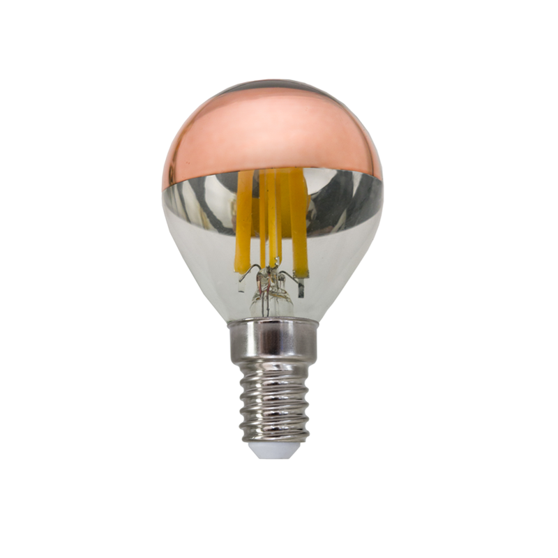 LED FILAMENT E14 DIM G45 ROSE GOLD 5W 2700K 230V AC 620LM RA80 - ledmania.gr