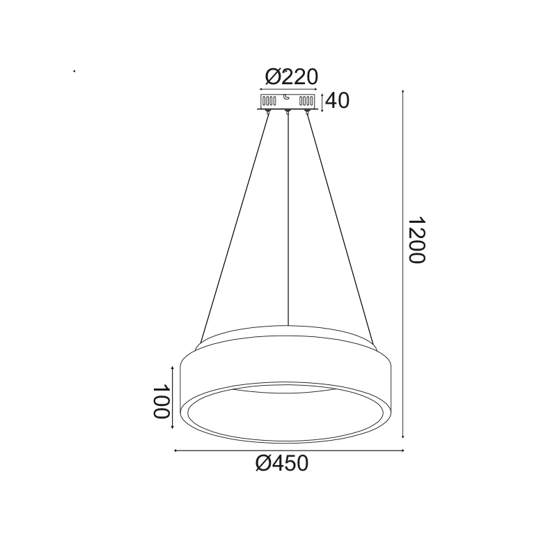 ^ΚΡΕΜΑΣΤΟ Φ/Σ LED 34W 3000K 1700LM ΜΑΥΡΟ ΜΕΤΑΛΛΙΚΟ D45XH120CM APOLLO - ledmania.gr
