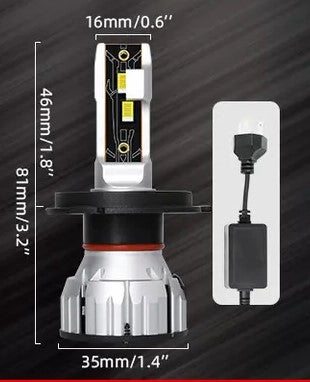 H4 Canbus Led Αυτοκινήτου 16000Lm-Cree Chip 3570 12-24v-Ψυχρο Λευκο-Σετ 2 τεμ. - ledmania.gr