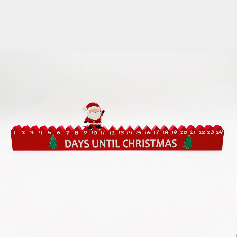WOODEN CALENDAR WITH SANTA ΔΙΑΚΟΣΜΗΤΙΚΟ 45.5x2.5x11cm - ledmania.gr