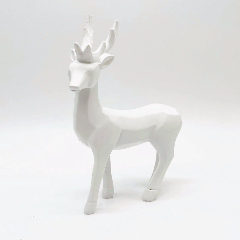 ΔΙΑΚΟΣΜΗΤΙΚΟ RESIN ΕΛΑΦΙ  ΛΕΥΚΟ 17x6x25cm - ledmania.gr