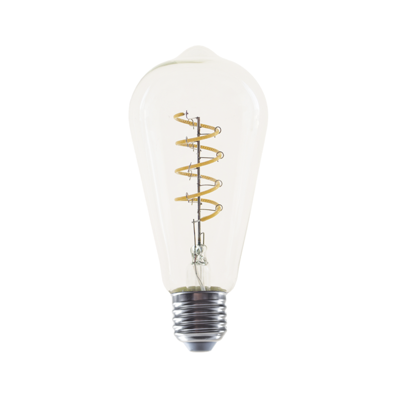 LED FILAMENT E27 DIM ST64 SPIRAL 4W 1800K 230V AC 300LM RA80 - ledmania.gr
