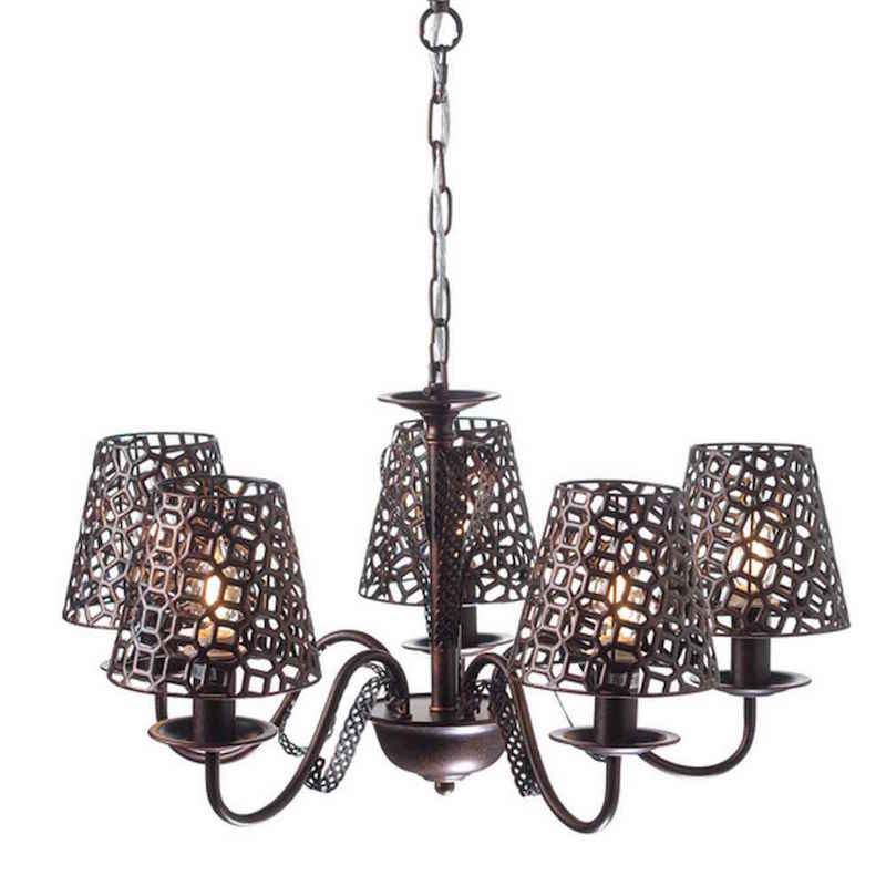 ΚΡΕΜ Φ/Σ 5ΧΕ14 ΜΕΤΑΛΛΙΚΟ ΜΑΥΡΟ-ΧΑΛΚΙΝΟ Φ55ΧΗ85CM - ledmania.gr