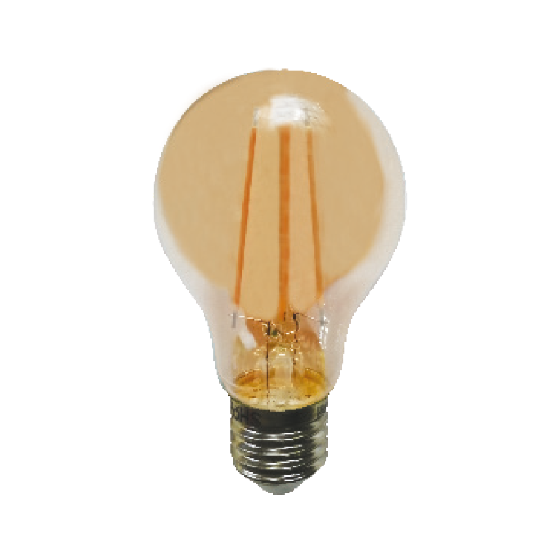 LED FILAMENT E27 STEP-DIM A60 AMBER 8W 2700K 230V AC 940LM RA80 - ledmania.gr