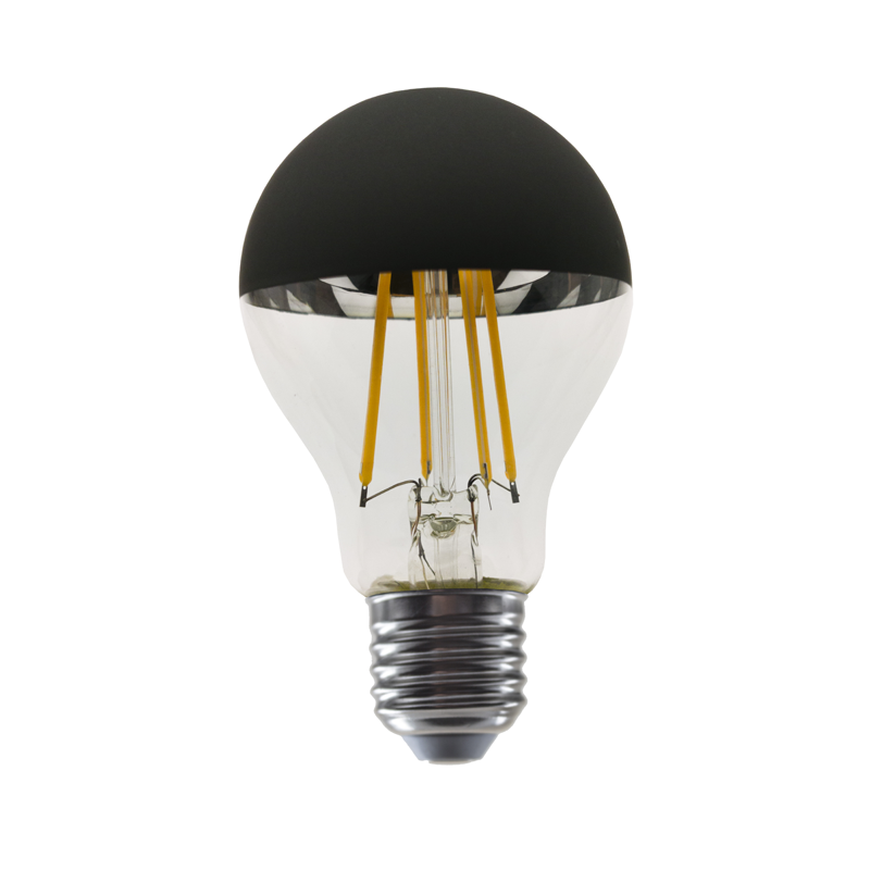 LED FILAMENT E27 DIM A60 BLACK 8W 2700K 230V AC 900LM RA80 - ledmania.gr