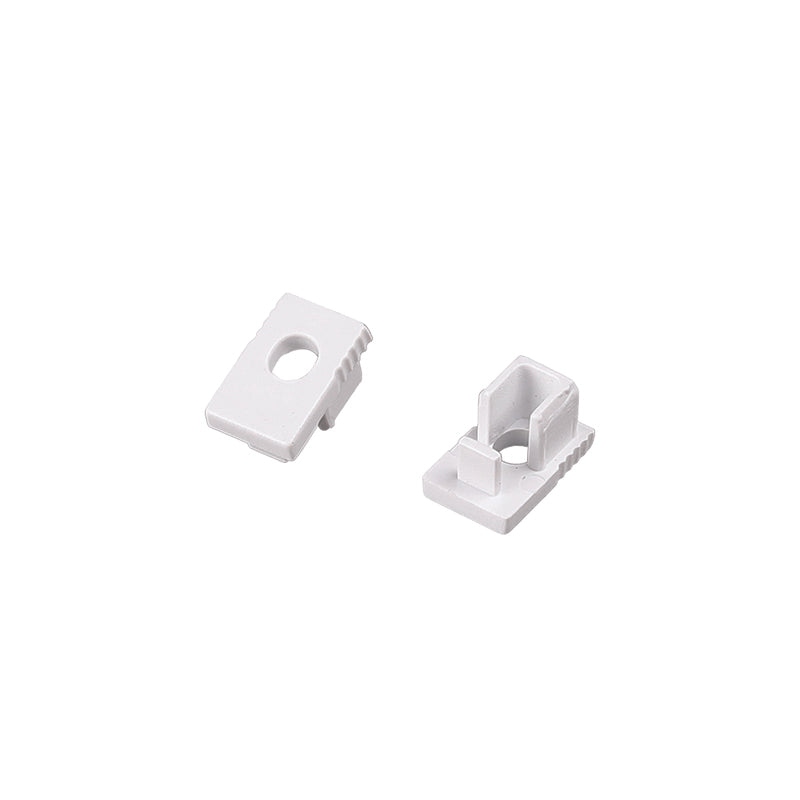SET OF WHITE PLASTIC END CAPS FOR P129N, 2 PCS WITH HOLE - ledmania.gr