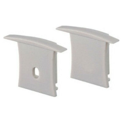 SET OF GREY PLASTIC END CAPS FOR P171, 1PC WITH HOLE & 1PC WITHOUT HOLE - ledmania.gr