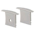 SET OF GREY PLASTIC END CAPS FOR P171, 1PC WITH HOLE & 1PC WITHOUT HOLE - ledmania.gr