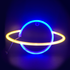 ΠΛΑΝΗΤΗΣ, 116 NEON LED ΛΑΜΠΑΚΙΑ ΜΕ ΜΠΑΤΑΡΙΑ (3xAA)/USB, ΧΡΥΣΟ & ΜΠΛΕ, IP20, 17.5x2x30cm - ledmania.gr