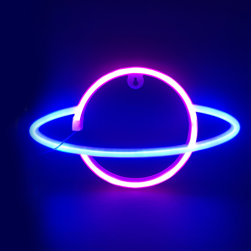 ΠΛΑΝΗΤΗΣ, 108 NEON LED ΛΑΜΠΑΚΙΑ ΜΕ ΜΠΑΤΑΡΙΑ (3xAA)/USB, ΡΟΖ & ΜΠΛΕ, IP20, 17.5x2x30cm - ledmania.gr