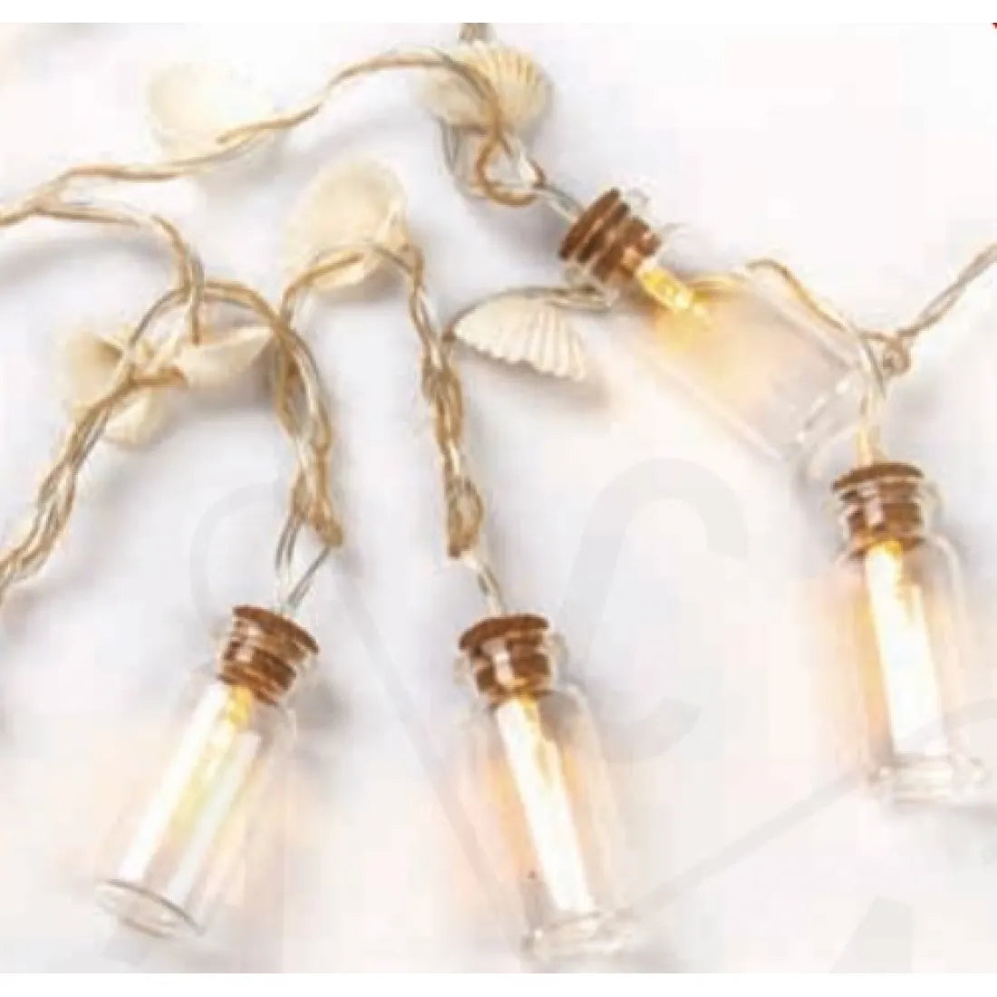 GLASS BOTTLE - SHELL", 10 LED ΛΑΜΠΑΚΙΑ ΣΕΙΡΑ ΜΠΑΤΑΡΙΕΣ (2xAA), WW, IP20, 135+30cm, ΔΙΑΦ. ΚΑΛ. ΤΡΟΦ. - ledmania.gr