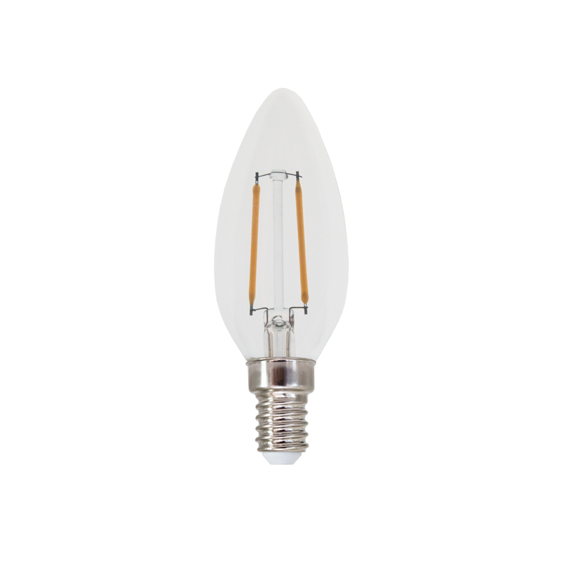 LED FILAMENT E14 C35 2W 4000K 230V AC 260LM RA80 - ledmania.gr