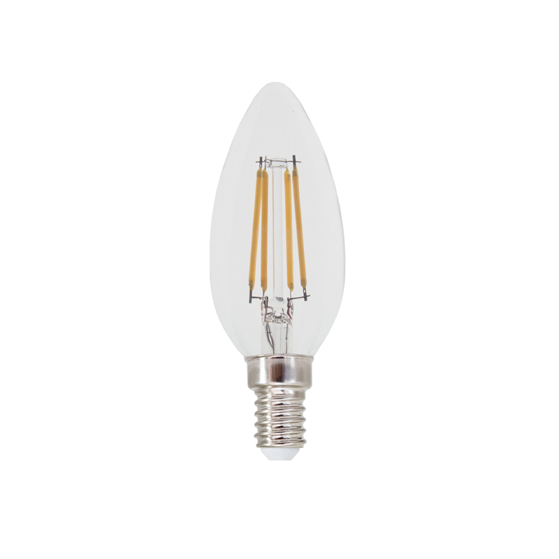 LED FILAMENT E14 STEP-DIM C35 4W 2700K 230V AC 570LM RA80 - ledmania.gr