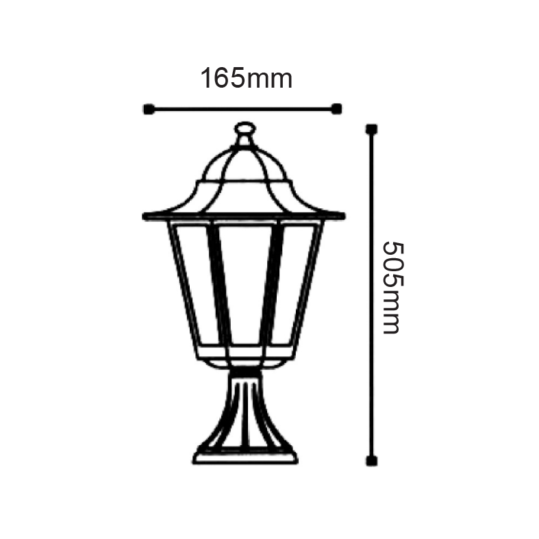 ΦΑΝΑΡΙ ΚΟΛΩΝΑΣ ΠΡΑΣΙΝΟ ΜΑΥΡΟ ΙΡ44 Ε27 60W - ledmania.gr