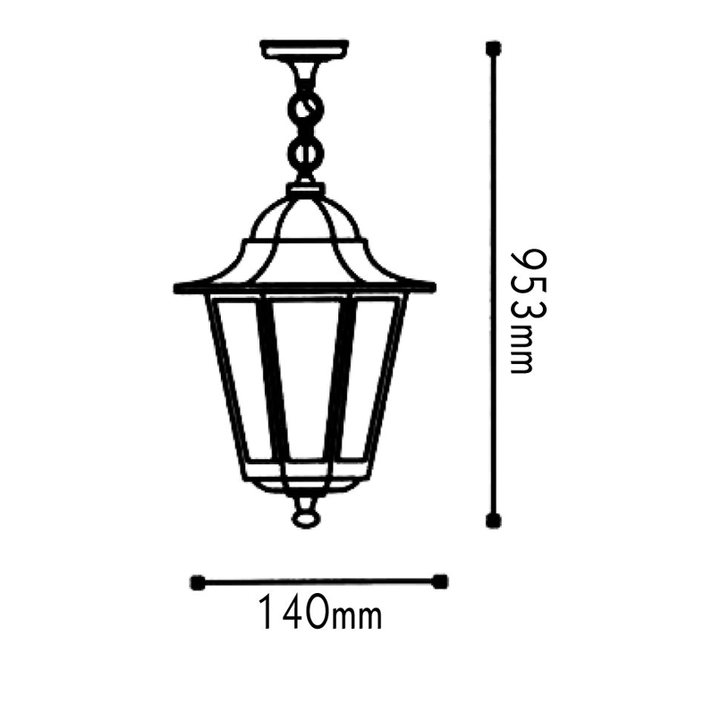 ΦΑΝΑΡΙ ΚΡΕΜΑΣΤΟ ΜΑΥΡΟ ΙΡ44 Ε27 60W - ledmania.gr