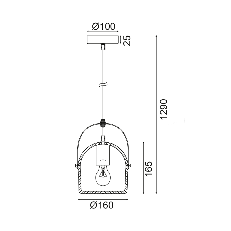 ΚΡΕΜΑΣΤΟ Φ/Σ 1ΧΕ27 ΓΚΡΙ ΤΣΙΜΕΝΤΟ D16XH130CM CARAMELO - ledmania.gr