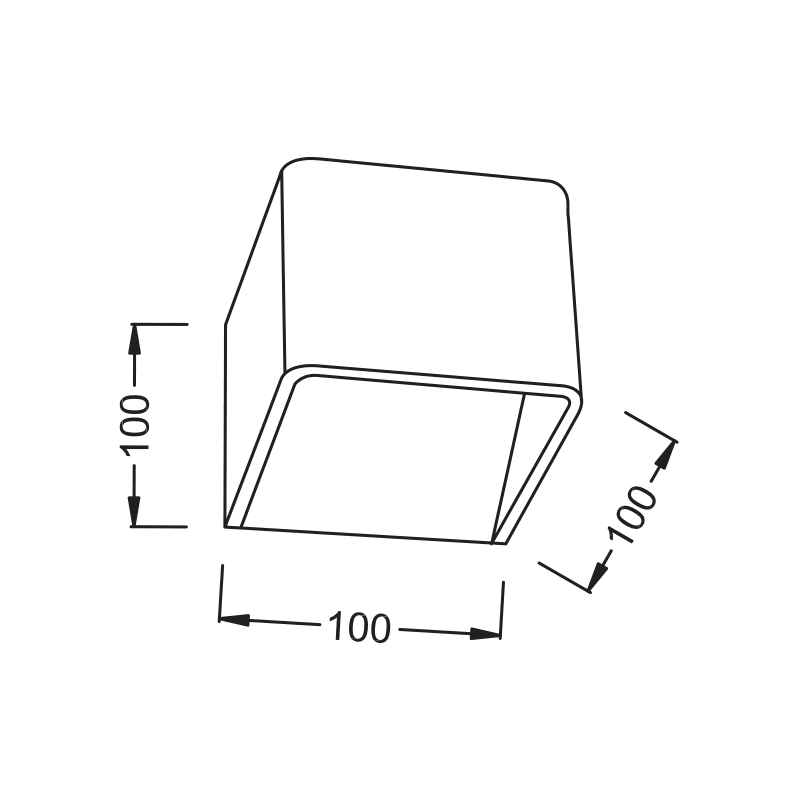 ΕΠΙΤΟΙΧΙΟ Φ/Σ LED ΜΑΥΡΟ UP-DOWN CUBE 1X3W 230V 3000K 30000hr - ledmania.gr