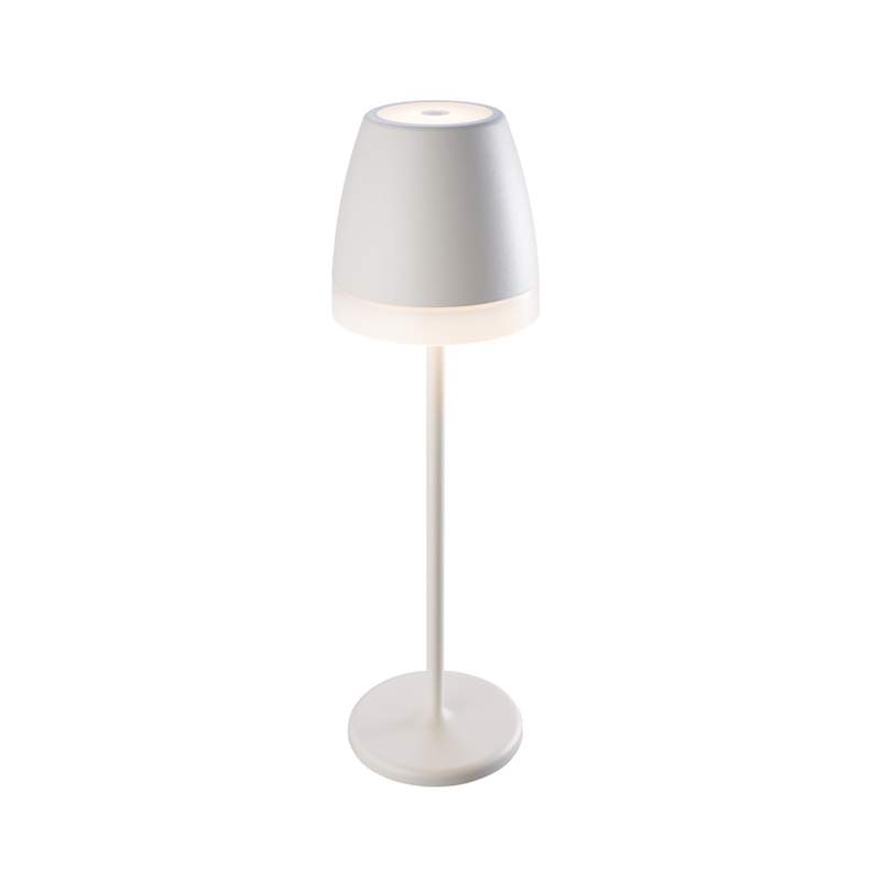 ^LED SMD TABLE BATTERY LUMINAIRE 2W 150LM 38° 3.000K MATT WHITE CRI80 IP54 - ledmania.gr